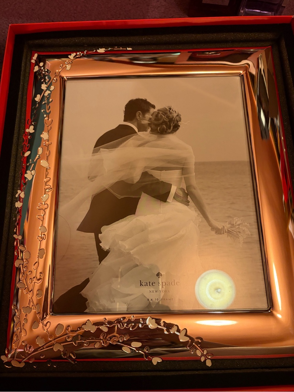 kate spade Silver Frame with Heart Vine Detail